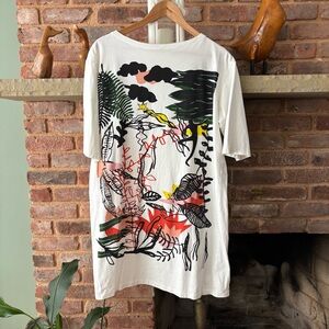 Kowtow Graphic White T-Shirt Dress with Abstract Design